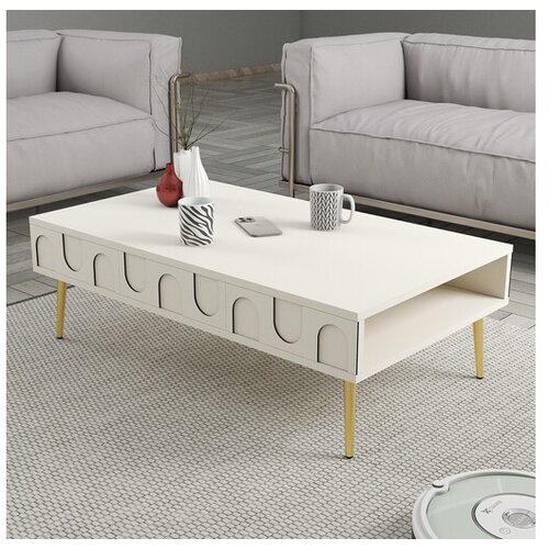 Hanah home Club sto Lyon 33, 105x33.6x60 cm, Sivo-zlatna boja Cene