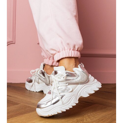 Gemre White sneakers on a chunky sole with rhinestones Albis Slike