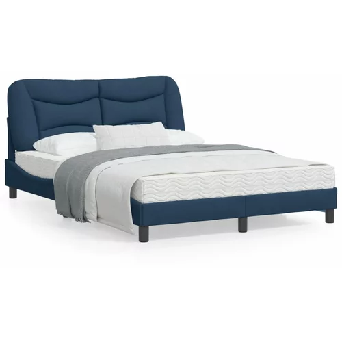  Okvir za krevet s uzglavljem plavi 140x190 cm od tkanine