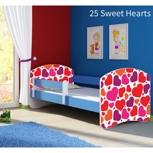  Dječji krevet ACMA s motivom, bočna plava 140x70 cm 25 Sweet hearts Cene