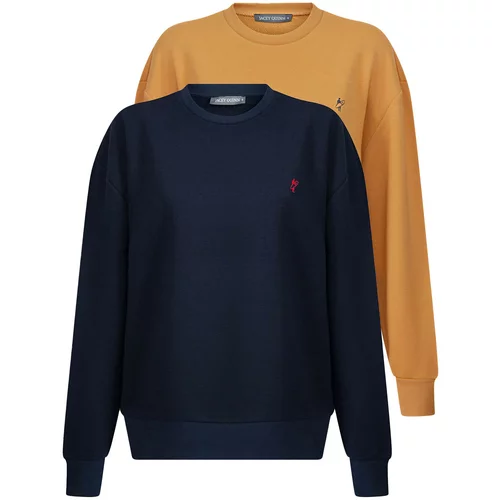 Jacey Quinn Sweater majica boja devine dlake (camel) / mornarsko plava