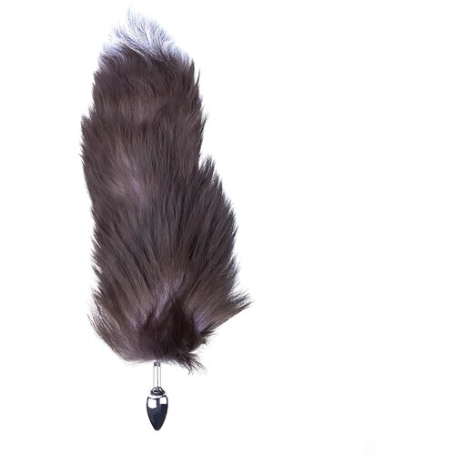 Sunfo - metalni analni dildo sa lisičjim repom (srebrno-crni) Cene