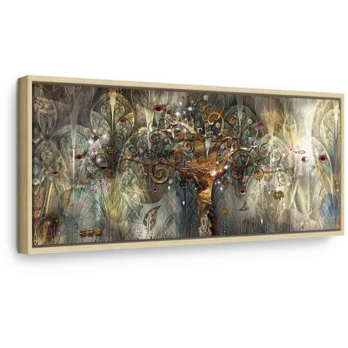  Slika - Land of Happiness 120x40 U prirodnom drvenom okviru Cene