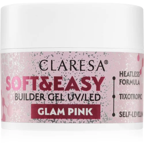 Claresa Soft&Easy Builder Gel bazni gel lak za nokte nijansa Glam Pink 12 g