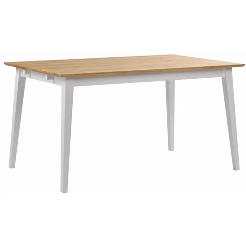 Rowico blagovaonski stol od hrastovine s bijelim nogama Mimi, 140 x 90 cm