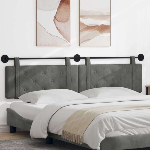  Držeće uzglavlje Zidne Tamno siva 210 x 55 x 5 cm Baršun - Tamno siva 200 cm bez LED Cene