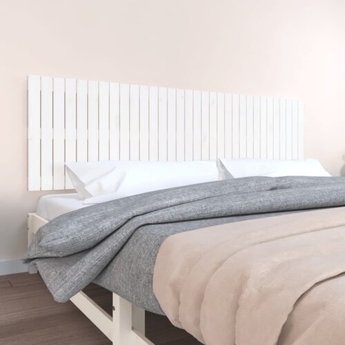 vidaXL Stensko posteljno vzglavje belo 204x3x60 cm trdna borovina Cene