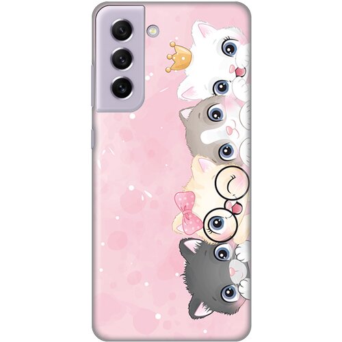 silikonska maska za Samsung G990 Galaxy S21 FE Pink Cats Print Skin roze Slike