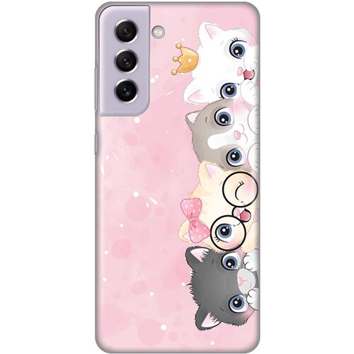  Silikonska maska za Samsung G990 Galaxy S21 FE Pink Cats Print Skin roze Slike