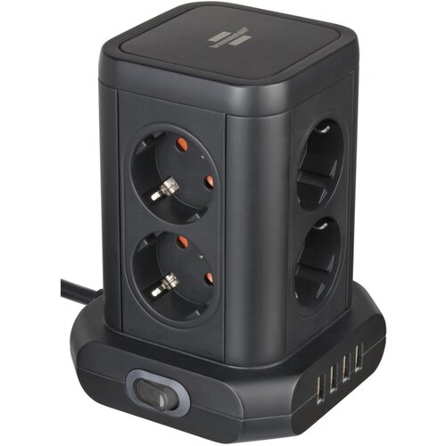 Brennenstuhl Socket Tower 8-fold with 4 USB 2m black Cijene