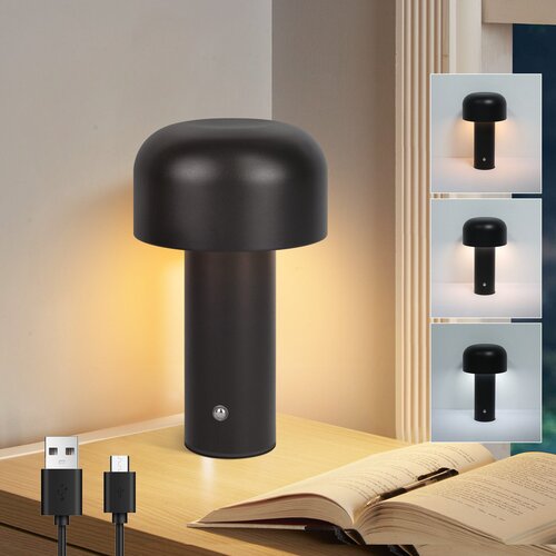 Nettlife Lampe de table LED sans fil à piles à intensité variable 2 W Lampe de chevet pour chambre à coucher Petite lampe champignon, (22141541) Cene