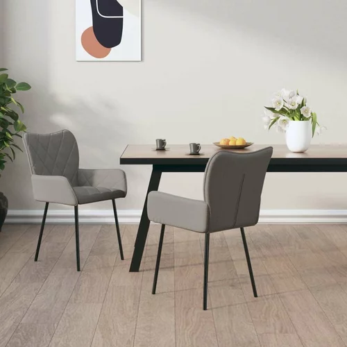  Jedilni stoli 2 kosa svetlo sivo blago, (20699806)