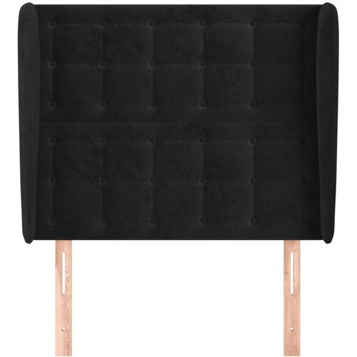  Uzglavlje s u&amp;scaron;ima crno 93x23x118/128 cm bar&amp;scaron;unasto Slike