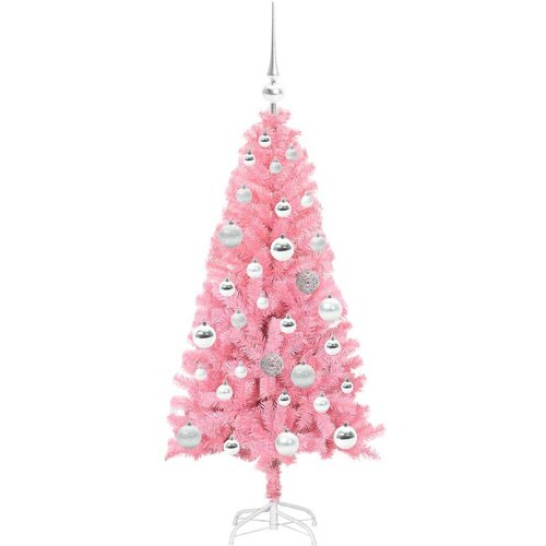 VidaXL Božićno drvce s 150 LED svjetlima Ružičasta 120 cm PVC Slike