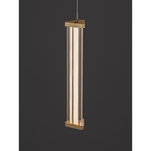 Nova Luce Kovinska LED zatemnitvena viseča svetilka v mat zlati barvi s senčilom iz akrilnega stekla &amp;oslash; 6 cm Pheme &amp;ndash; Slike