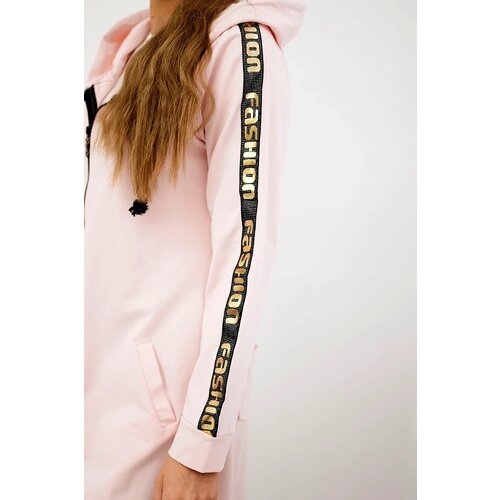 Kesi Sweatshirt with zip back powder pink Cene