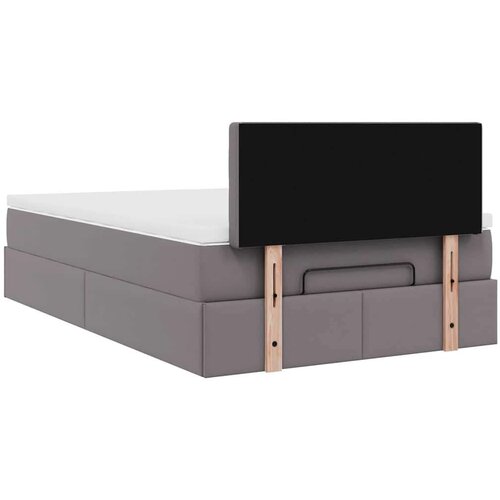 VidaXL otomanski okvir kreveta s madraca sivi 120x190cm umjetne kože Slike