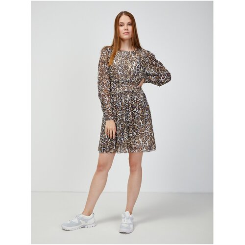 Guess Brown dress with animal pattern Enora - Women Cene