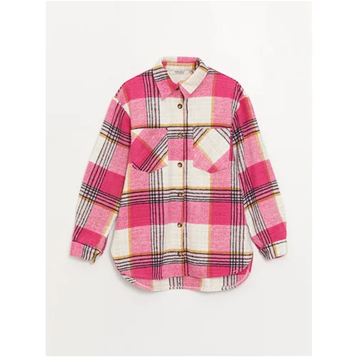 LC Waikiki Plaid Long Sleeve Girls Shirt Jacket