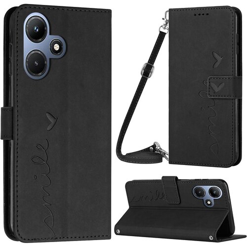 INORCO Za Infinix Hot 30i telefonski ovitek Heart Imprint usnjena denarnica stojalo etui za telefon z naramnico, (22034589) Cene