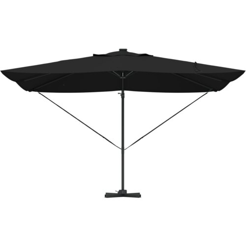 VidaXL Kantilever Roma Suncobran s LED-ima Crni 352x251x265 cm Aluminij Slike