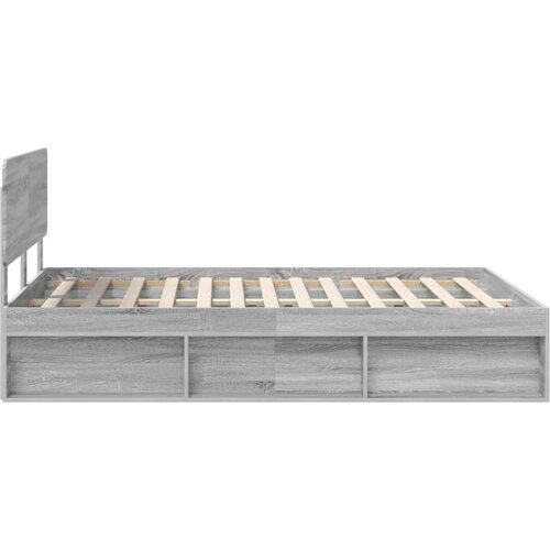  Okvir za krevet s uzglavljem Siva Sonoma 150 x 200 cm Slike