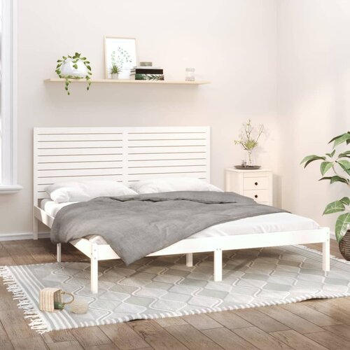  Okvir za krevet od masivnog drva bijeli 180 x 200 cm veliki Cijene