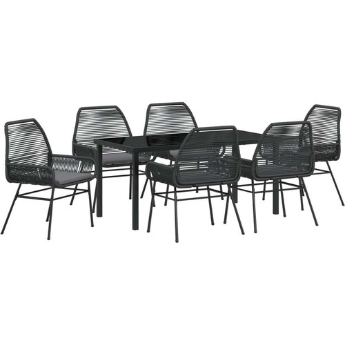  Set od 7 vrtnih stolica s jastučićima Crni Poli ratan Cijene