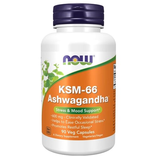 Now Foods KSM-66 A&amp;scaron;vaganda NOW, 600 mg (90 kapsul) Slike