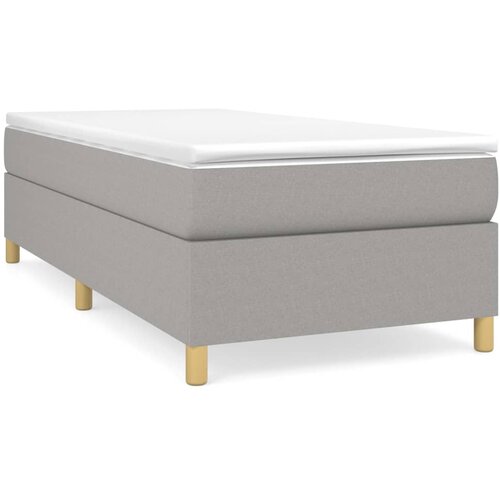 Maison Chic Box spring postelja - Vzmetna postelja z vzmetnico svetlo siva 90x200 cm blago SL37, (21909117) Slike