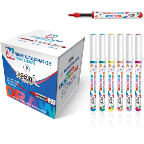 Scool akrilik marker četkica SC3014, 36 komada Slike