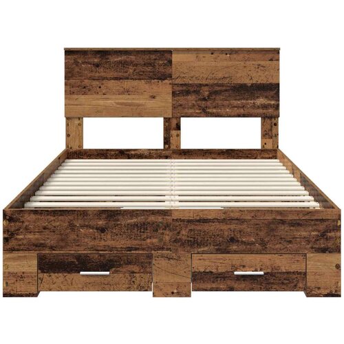  Okvir za krevet Staro drvo 120 x 190 cm Konstruirano drvo Slike