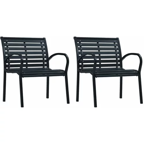  Vrtne stolice 2 kom crne od čelika i WPC-a