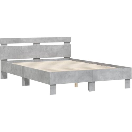  Okvir za krevet s uzglavljem i LED siva boja betona 120x200 cm Slike