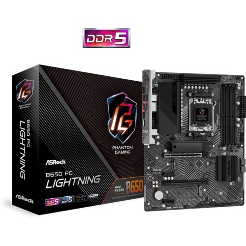 AsRock MB B650 PG LIGHTNINGAMD B650; AM5; 4xDDR5; 3xM.24xSATA; RAID; HDMI; ATX Slike