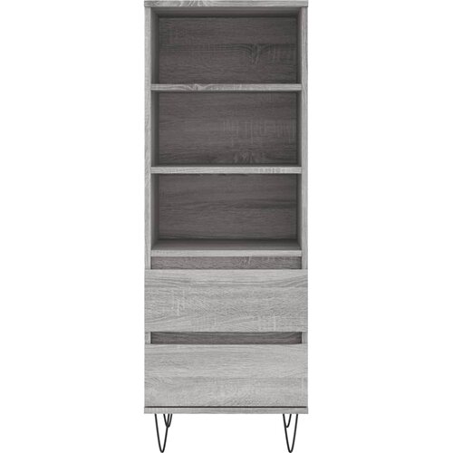  Visoka komoda boja hrasta 40x36x110 cm od konstruiranog drva Siva Slike