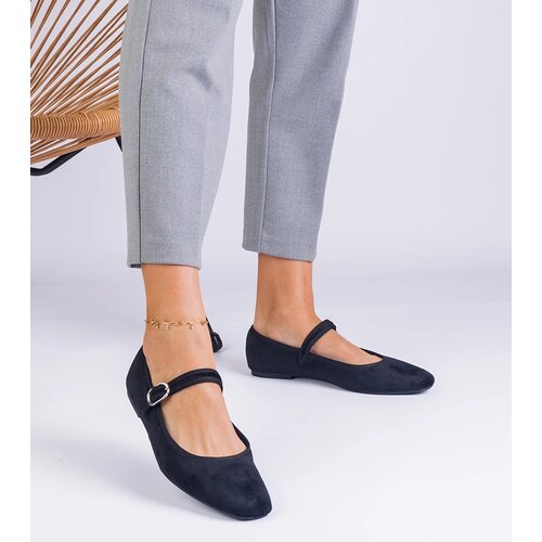 Gemre Black ballet flats with elastic and square toe Averina Cijene