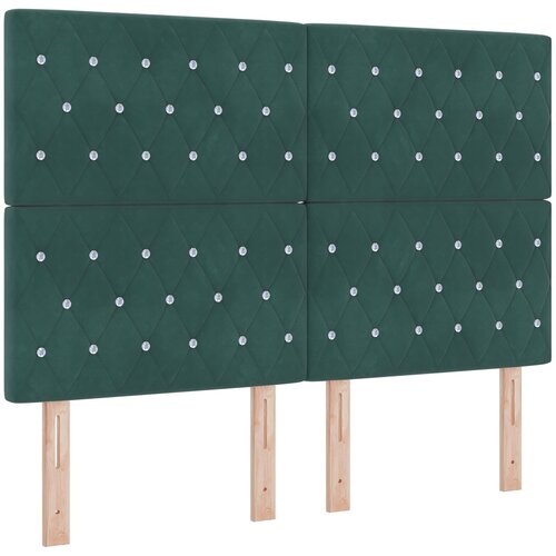vidaXL Vzglavje Kristalno Vzglavje s Gumbi Temno Zeleno 140 cm Žamet, (22080307) Cene