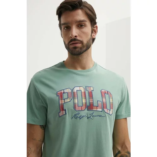 Polo Ralph Lauren Bombažna kratka majica moška, zelena barva, 710941855