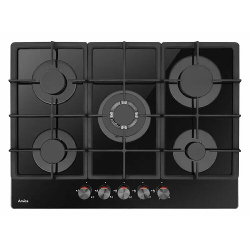 Amica Ploča za kuhanje PGCA7101ApB, 5x plin, Wok, 70 cm, staklokeramika, crna 62484 Slike