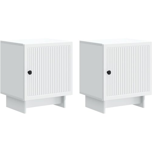  Noćni ormar 2 pcs Bijela 43 x 34,5 x 50 cm Konstruirano drvo Cene