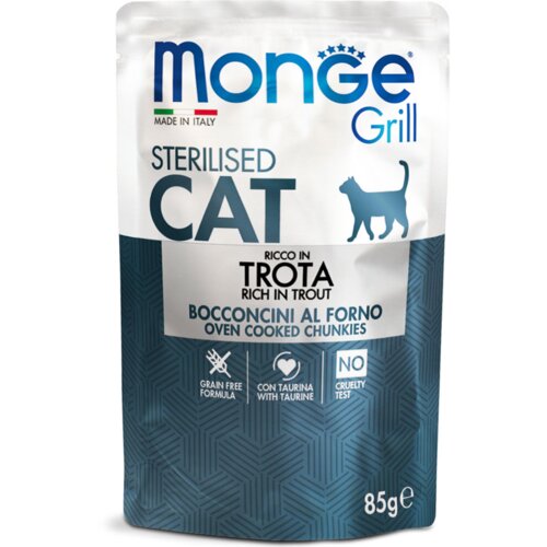 Monge sosić za mačke, pastrmka u želeu, 85g Cene
