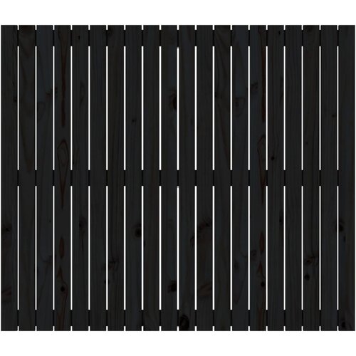  Uzglavlje za krevet Crno 127,5x3x110 cm od masivne borovine Slike
