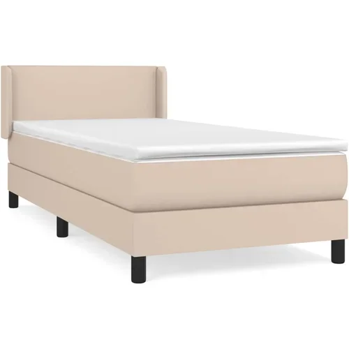vidaXL Box spring postelja z vzmetnico kapučino 80x200 cm umetno usnje, (20902074)