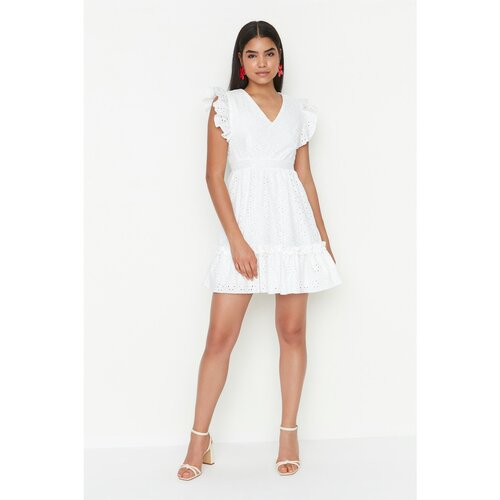 Trendyol White Brode Dress Slike