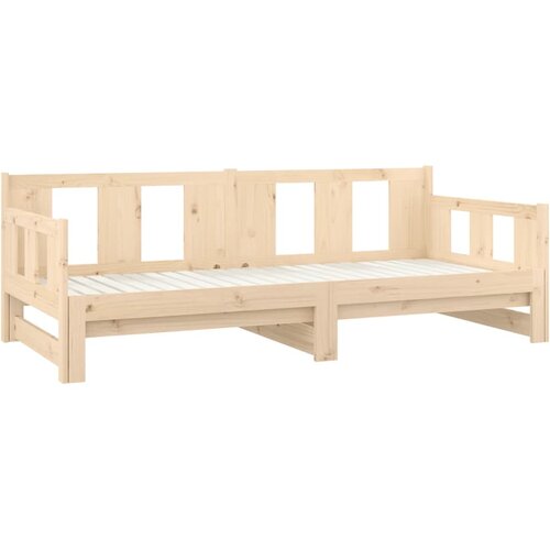  Dnevni krevet na izvlačenje masivna borovina 2x(80x200) cm Slike