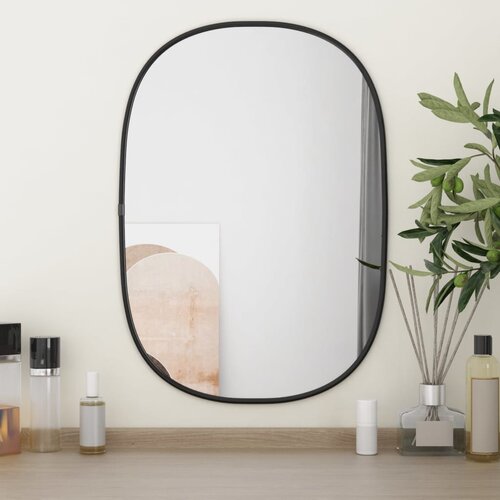 vidaXL Zidno ogledalo crna 50x35 cm Cijene
