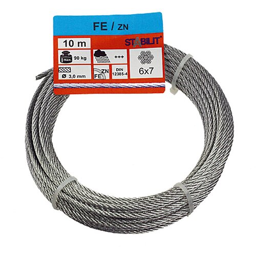 STABILIT sajla (Ø x D: 3 mm x 10 m, Opteretivost: 90 kg, Čelik) Cijene
