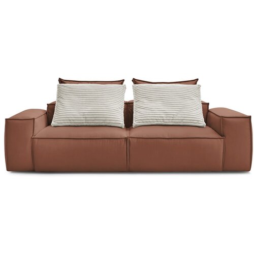 Bobochic Paris Tamno smeđa sofa od imitacije kože 260 cm Boheme – Cijene