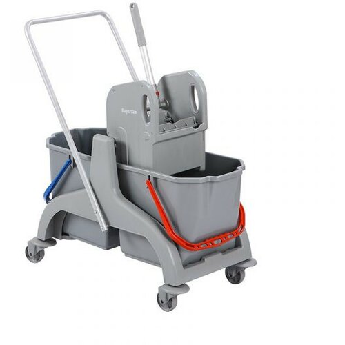 Bayersan kolica za čišćenje podova sa cediljkom/pvc ram siva - 2 x 25 litara Slike